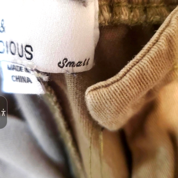 HOT & DELICIOUS Women's khaki Cargo Baggy Drawstring Legs Pants SIZE SMALL - Picture 5 of 8